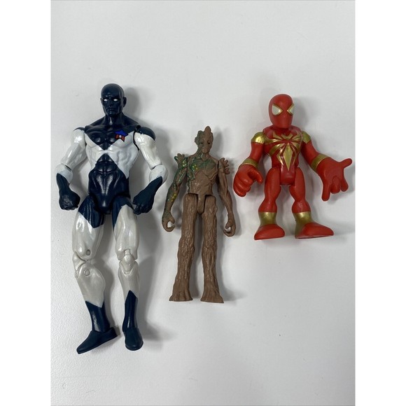 Marvel Action Figure Lot Vance Astro, Iron Man War Machine Groot Weapon Launcher - Picture 5 of 7